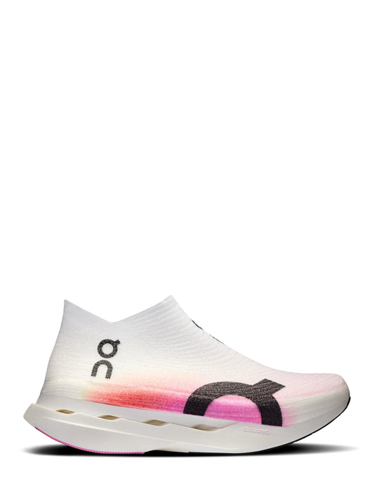 On Cloudboom Strike LS White and Raspberry