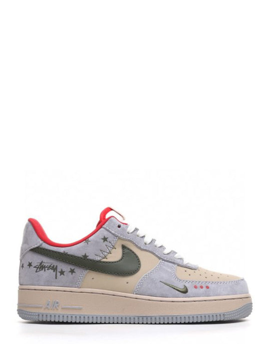 Nikee Air Force 1 Low STUSSY X GREY RED