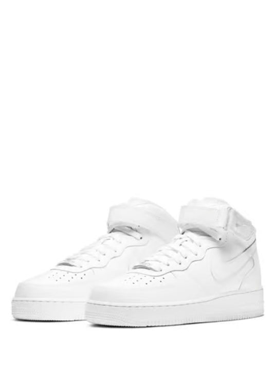 airforce long mid LEATHER WHITE