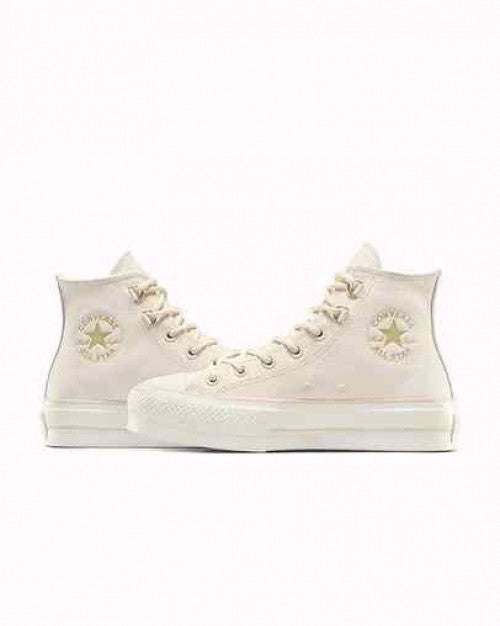 Conversee Taylor All Star Lift Platform Glam Leather Light Dune
