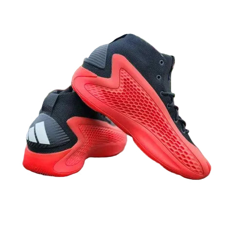 Adidass anthony edwards 1 ascent mid basketball shoes core black-orange 517