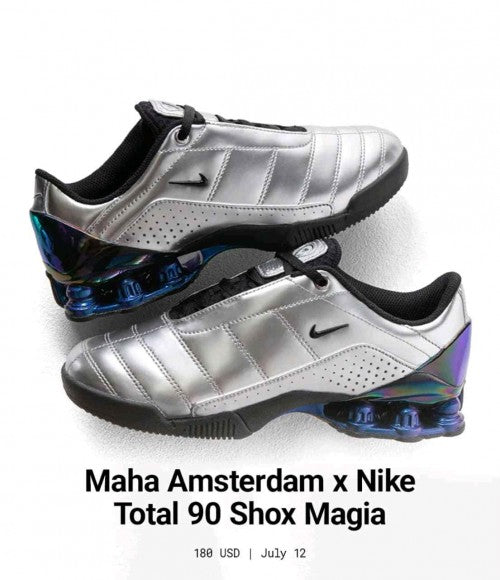 Maha Amsterdam x Nikee Total 90 Secutor Shox Magia Metallic Silver Black Blue
