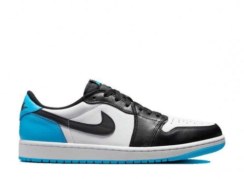 nikee air jordan 1 low og black and dark powder blue unc